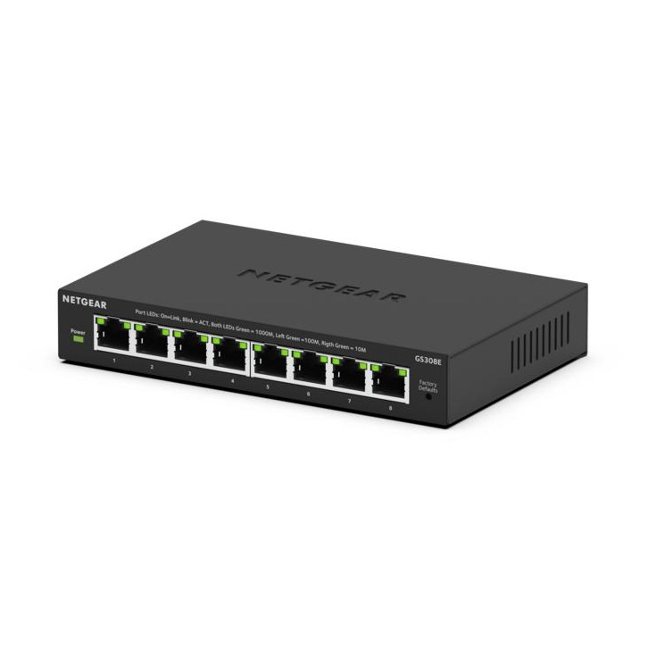Netgear 8-port Gigabit Plus Switch (GS308Ev4) Switch Zwart | Netgear