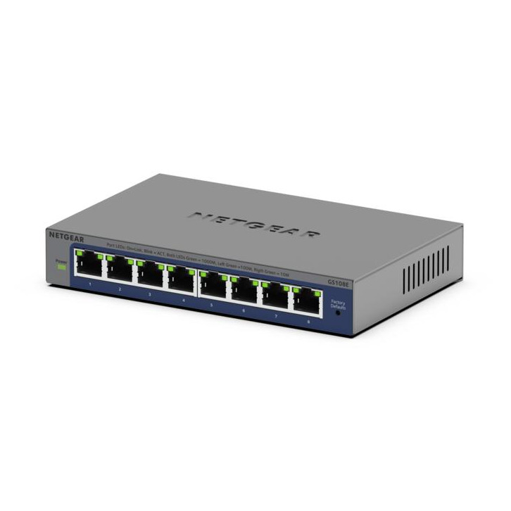 Netgear GS108Ev4 switch (8-port gigabit prosafe plus) Switch Grijs | Netgear