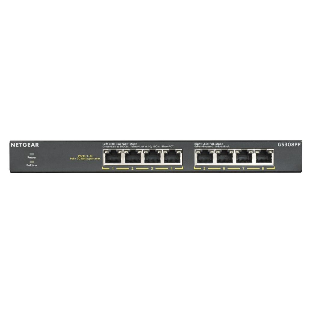 Netgear GS308PP-100EUS Switch Zwart | Netgear