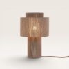 Nevada - Linnen Tafellamp Taupe 40 cm - Nachtkast lampje - Scandinavisch design - E27 fitting - Met aan/uit-schakelaar | LUSENZ