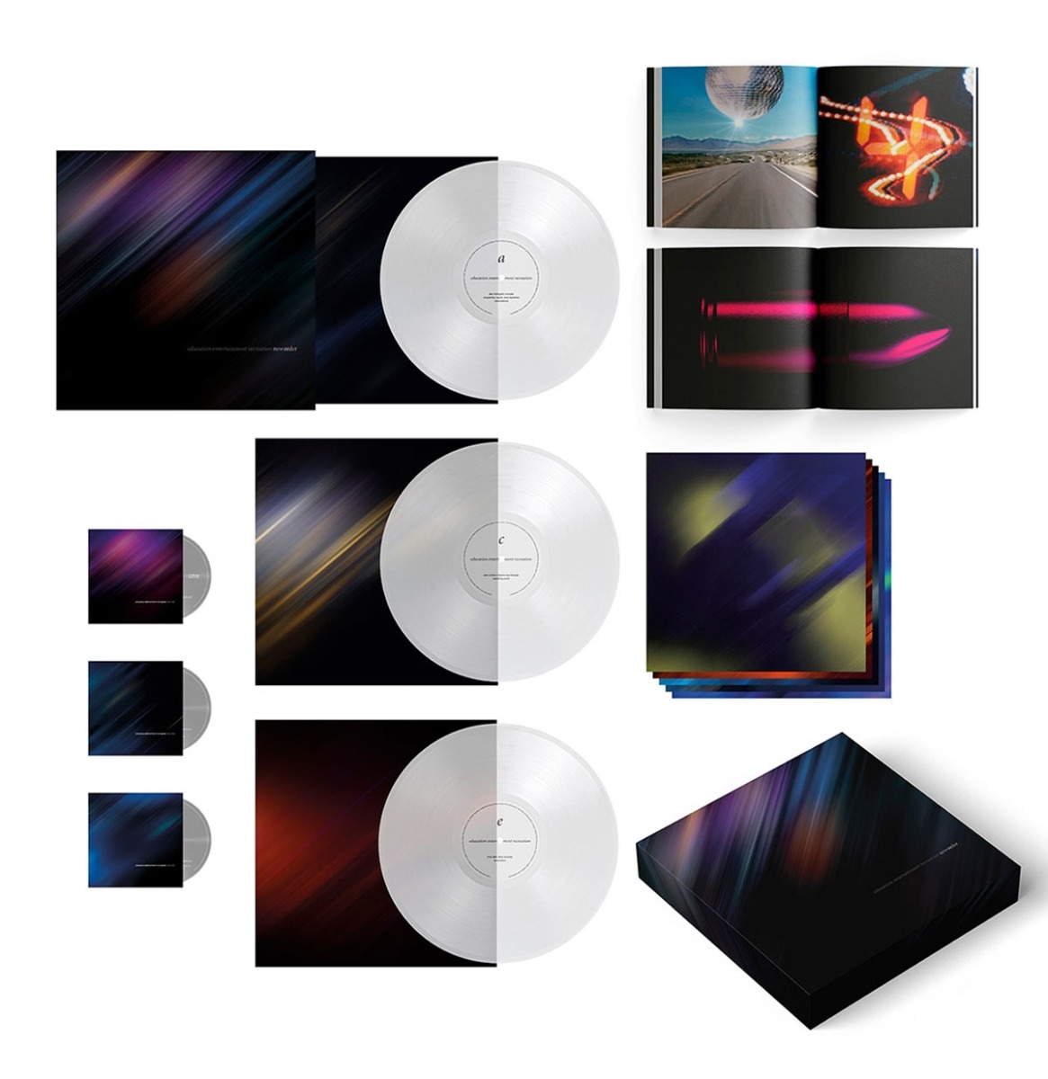 New Order - Education Entertainment Recreation (Kristal Helder Vinyl) (Box Set) 3 + Blu-Ray + 2CD (LP) | Fiftiesstore