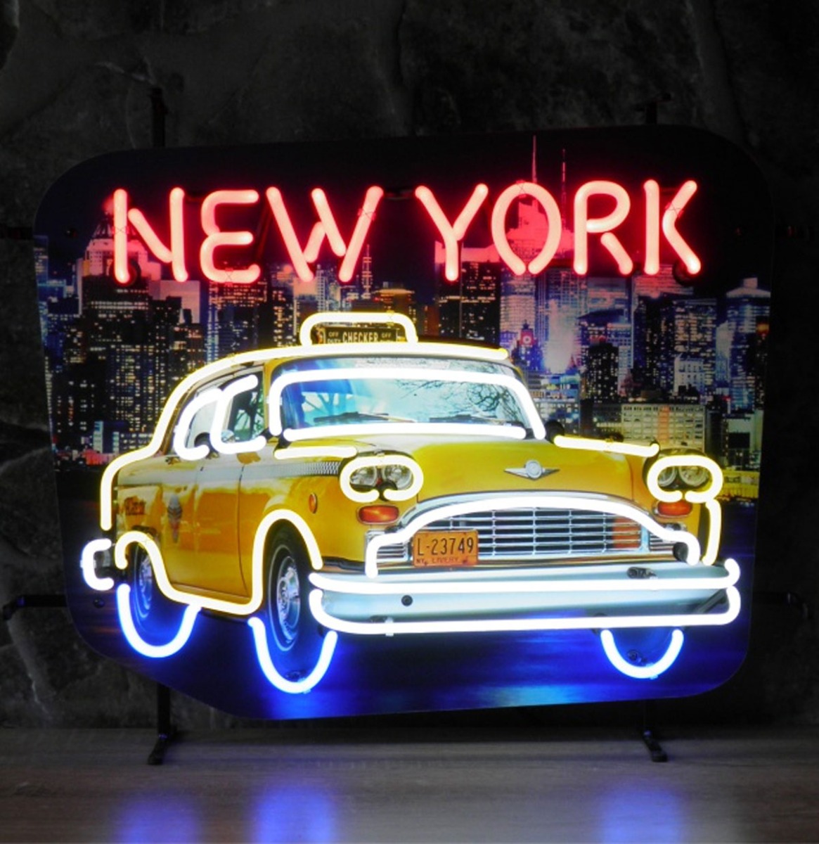 New York Taxi Neon Verlichting 62 X 32 cm - Geel