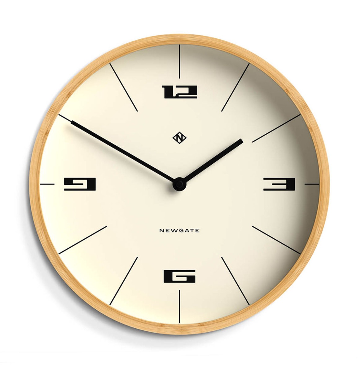 Newgate Bali Wandklok in Bamboe - Lines | Fiftiesstore