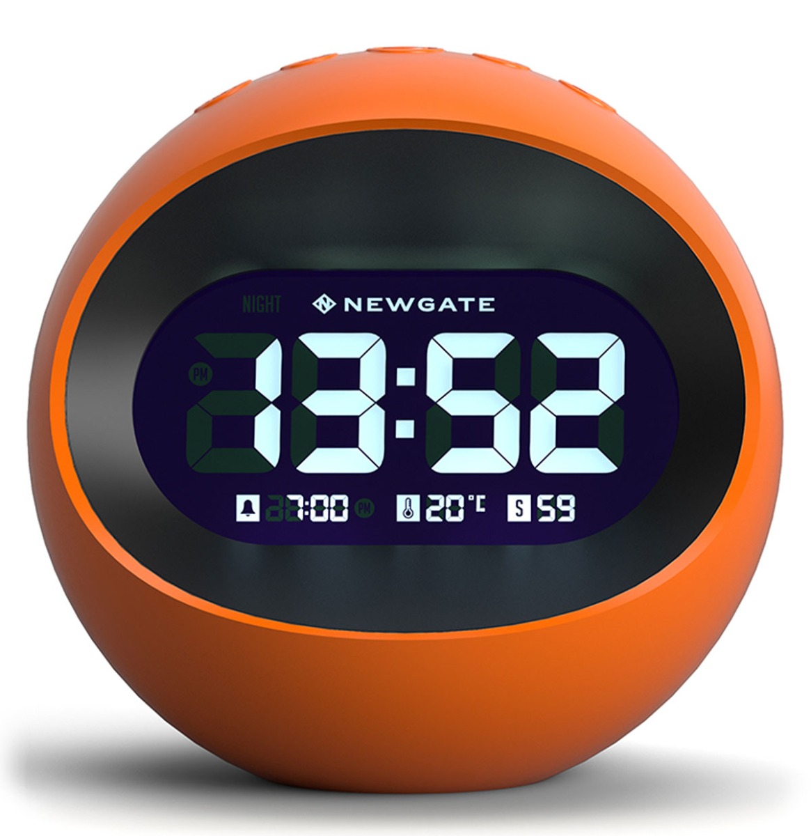 Newgate Centre Of The Earth LCD Alarm Klok - Oranje | Fiftiesstore
