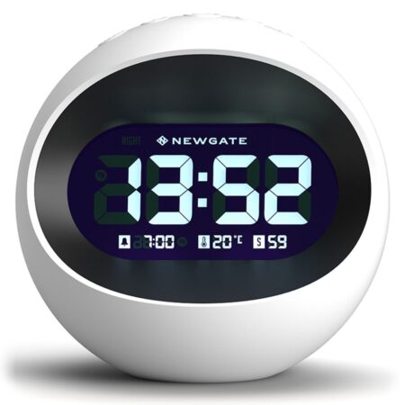 Newgate Centre Of The Earth LCD Alarm Klok - Wit | Fiftiesstore