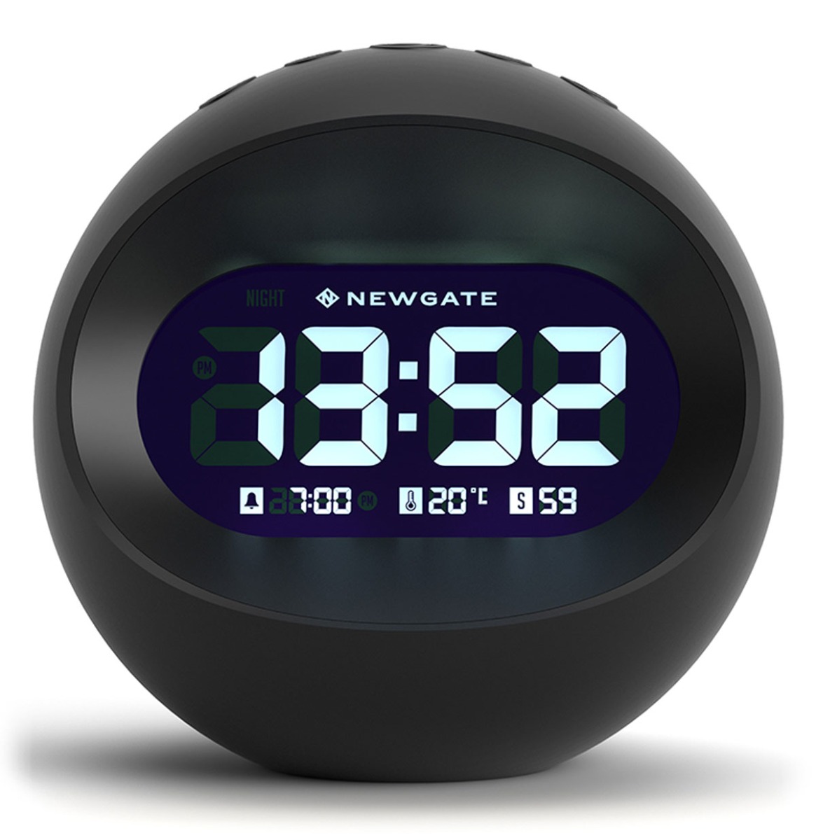 Newgate Centre Of The Earth LCD Alarm Klok - Zwart | Fiftiesstore