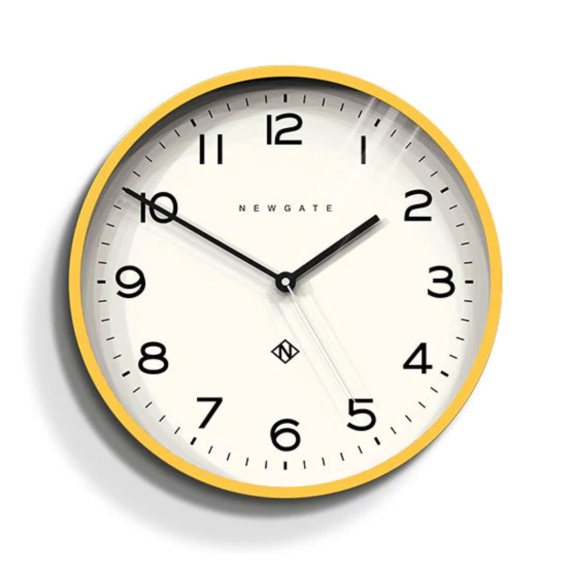 Newgate Echo Number Three Wandklok - Geel | Fiftiesstore