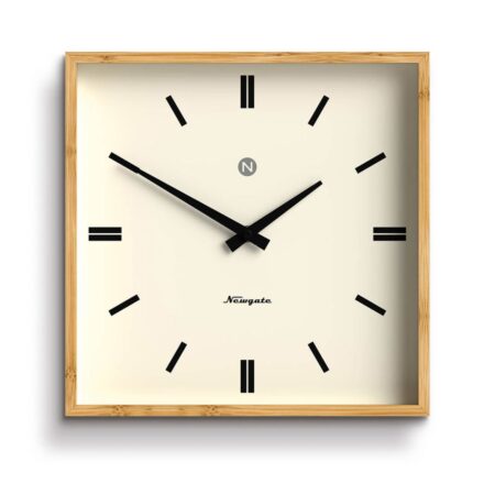 Newgate Fiji Wandklok in Bamboe - Bold Lines | Fiftiesstore