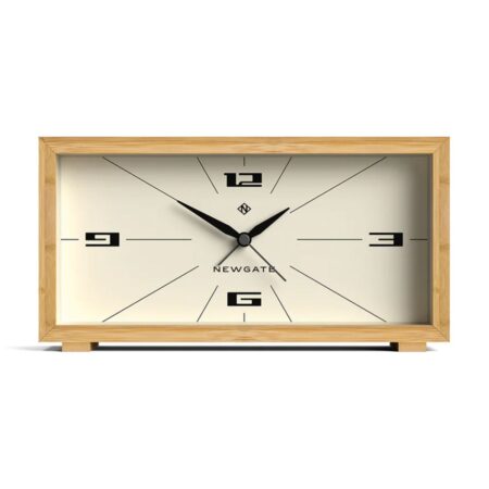 Newgate Lemur Klok met Wekker (324 Wijzerplaat) - Bamboe | Fiftiesstore