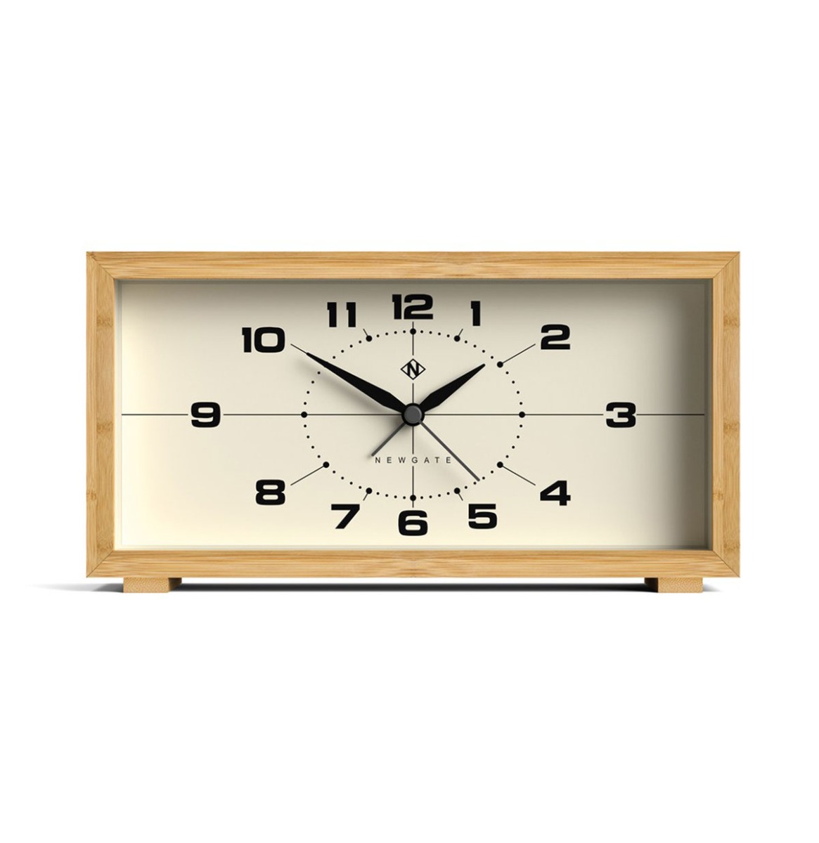 Newgate Lemur Klok met Wekker (453 Wijzerplaat) - Bamboe | Fiftiesstore