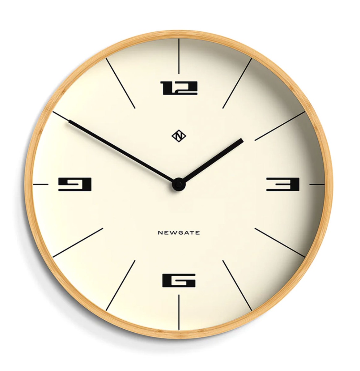 Newgate Mauritius Wandklok in Bamboe - Lines | Fiftiesstore