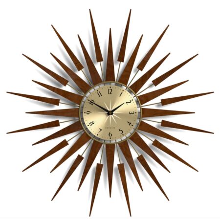 Newgate Pluto Wandklok - Dark Wood | Fiftiesstore