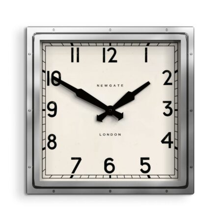 Newgate Quad Wand Klok - Roestvrij Staal | Fiftiesstore