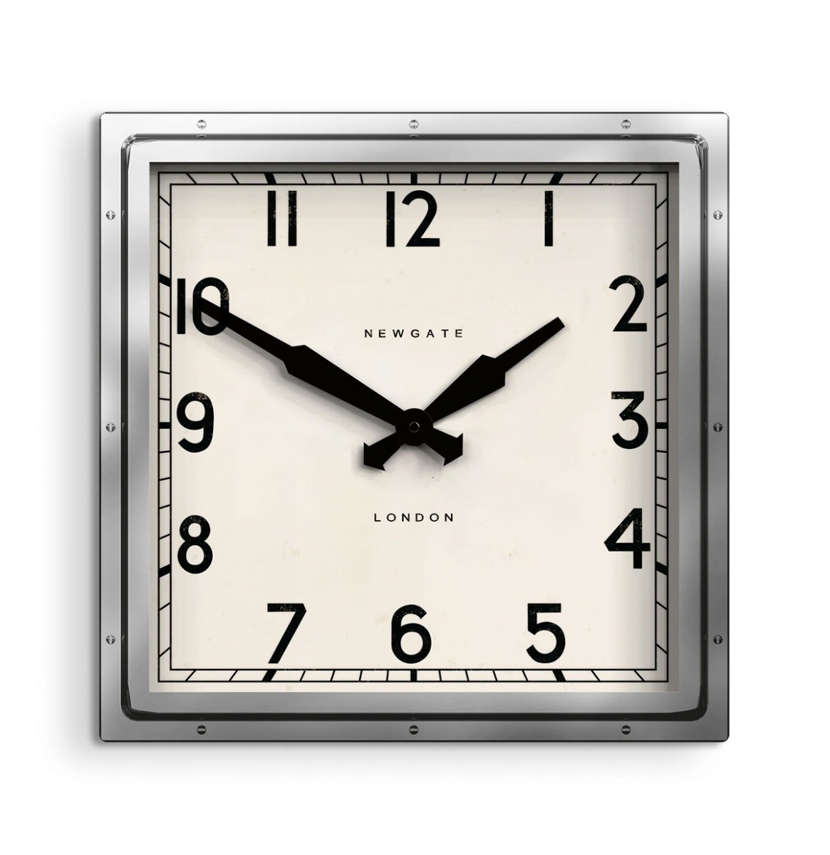 Newgate Quad Wand Klok - Roestvrij Staal | Fiftiesstore