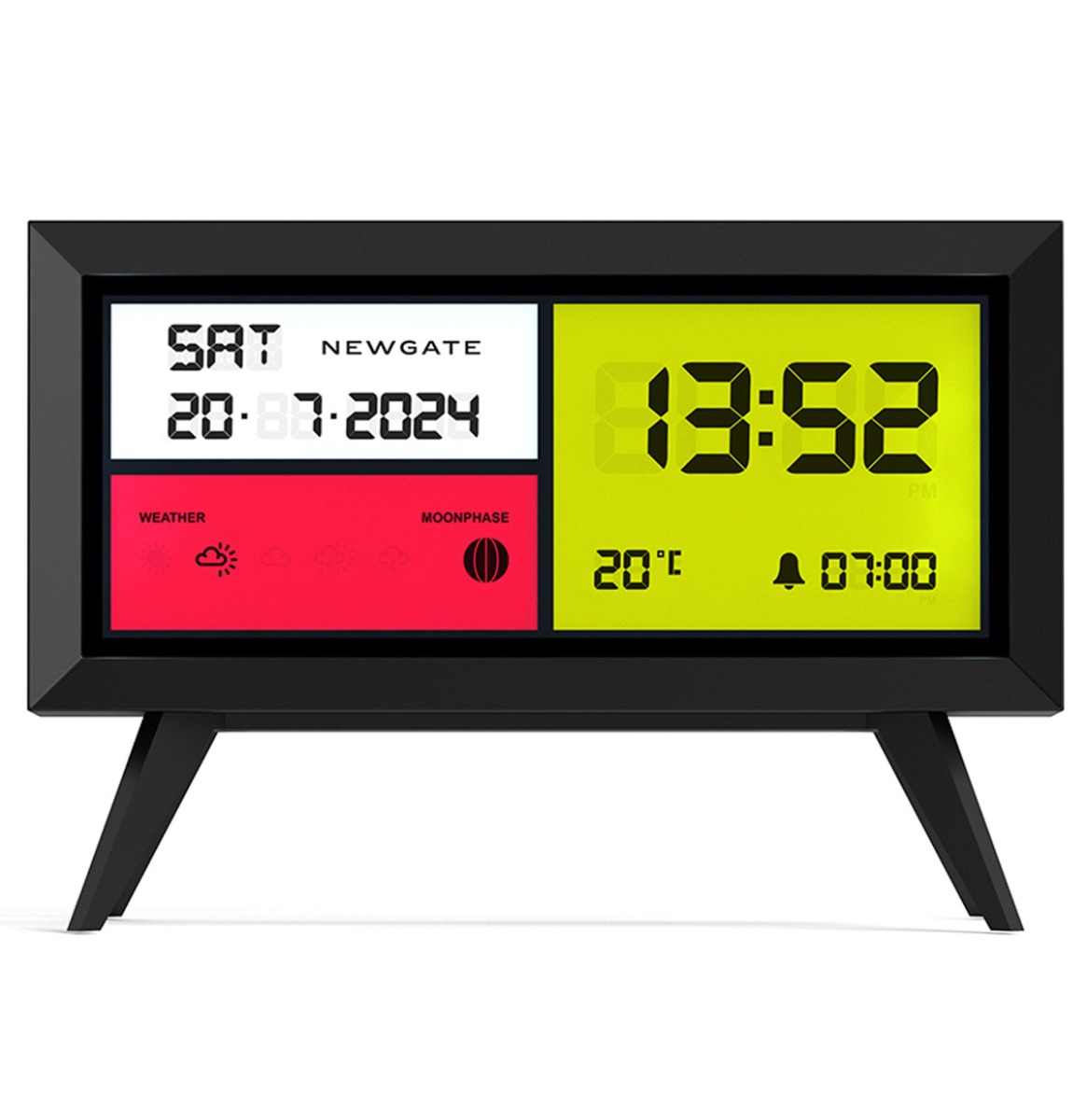 Newgate Spectronoma LCD Alarm Klok - Zwart | Fiftiesstore