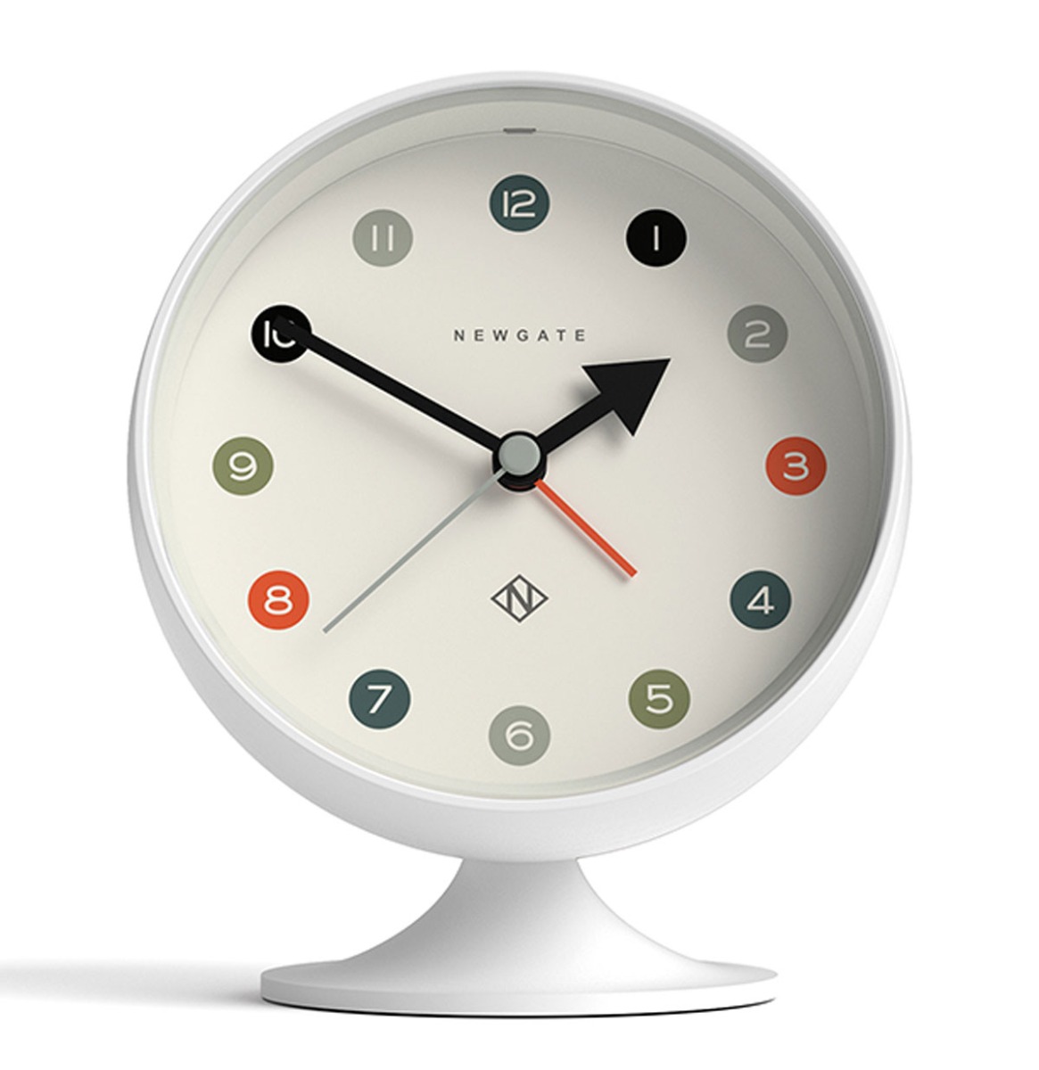 Newgate Spheric Alarm Klok - Wit | Fiftiesstore