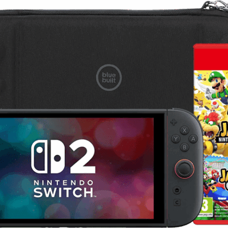 Nintendo Switch 2 + Super Mario Party Jamboree + BlueBuilt Beschermhoes