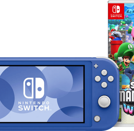 Nintendo Switch Lite Blauw + Super Mario Bros. Wonder