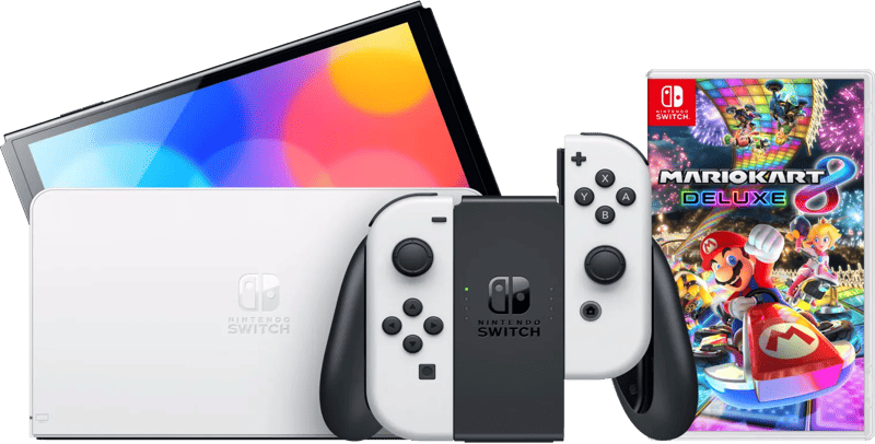 Nintendo Switch OLED Wit + Mario Kart 8 Deluxe