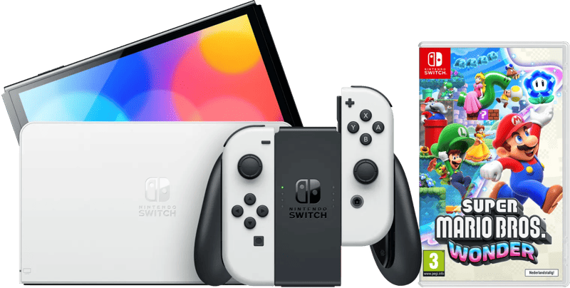 Nintendo Switch OLED Wit + Super Mario Bros. Wonder