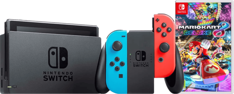 Nintendo Switch Rood/Blauw + Mario Kart 8 Deluxe