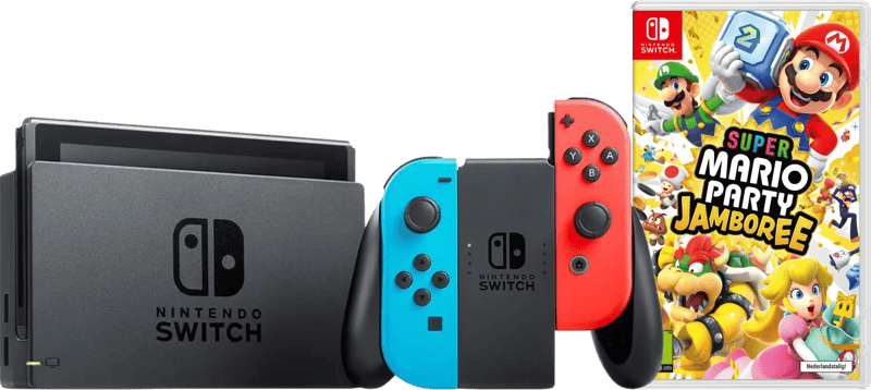 Nintendo Switch Rood/Blauw + Mario Party Jamboree