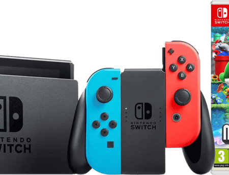 Nintendo Switch Rood/Blauw + Super Mario Bros. Wonder