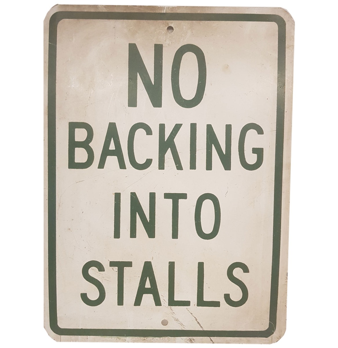 No Backing Into Stalls Zwaar Metalen Straatbord - Origineel | The Dutch Pickers