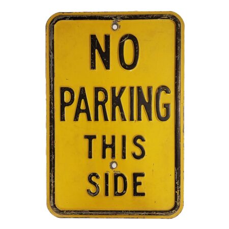 No Parking This Side - Metalen Verkeersbord (Zwaar) - Origineel - 46 x 31 cm | The Dutch Pickers