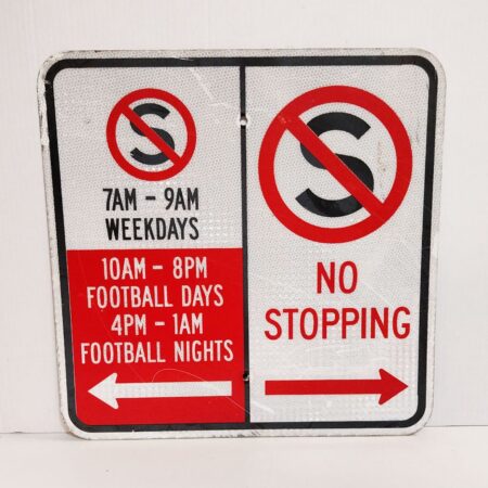 No Stopping Football Days AM Verkeersbord - Origineel - 46 x 46cm (1) | The Dutch Pickers