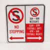 No Stopping Football Days AM Verkeersbord - Origineel - 46 x 46cm (2) | The Dutch Pickers
