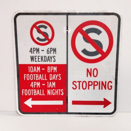 No Stopping Football Days PM Verkeersbord - Origineel - 46 x 46cm | The Dutch Pickers