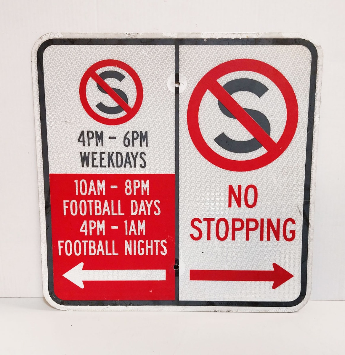 No Stopping Football Days PM Verkeersbord - Origineel - 46 x 46cm | The Dutch Pickers