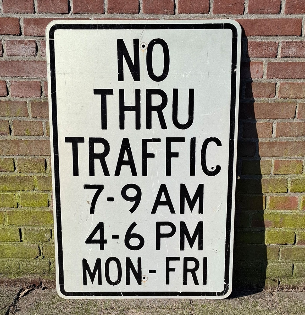 No Thru Traffic Straatbord - Origineel | The Dutch Pickers