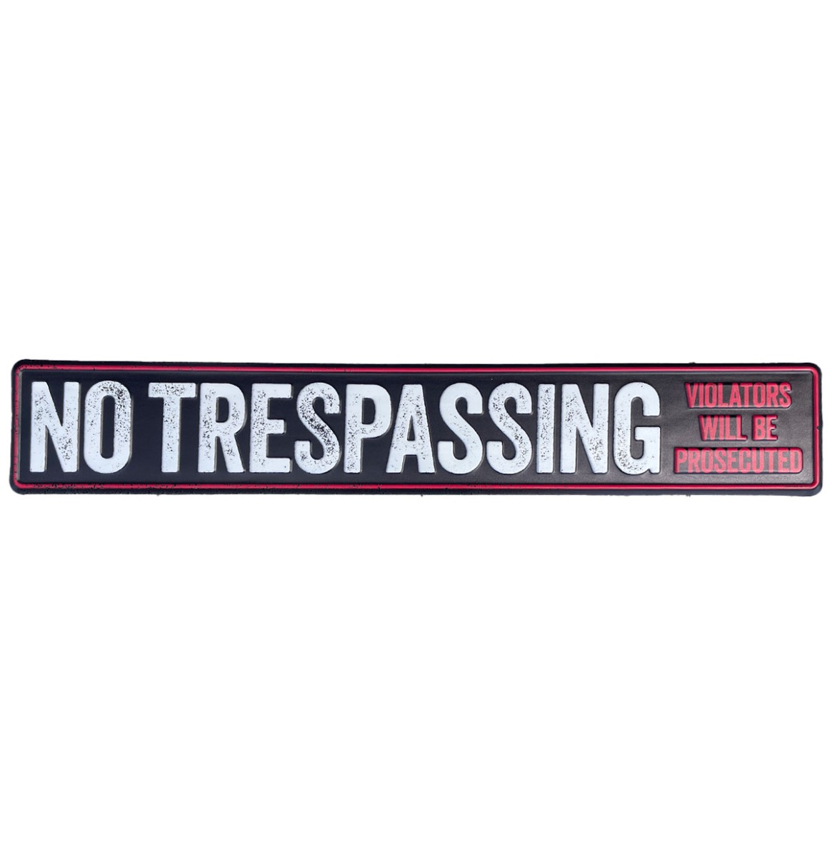 No Trespassing Metalen Straatnaambord - Violators Will Be Prosecuted - 91 x 15 cm | Fiftiesstore