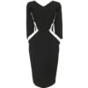 Nocturne Pencil Dress Black / White-XS | Grace and Glam