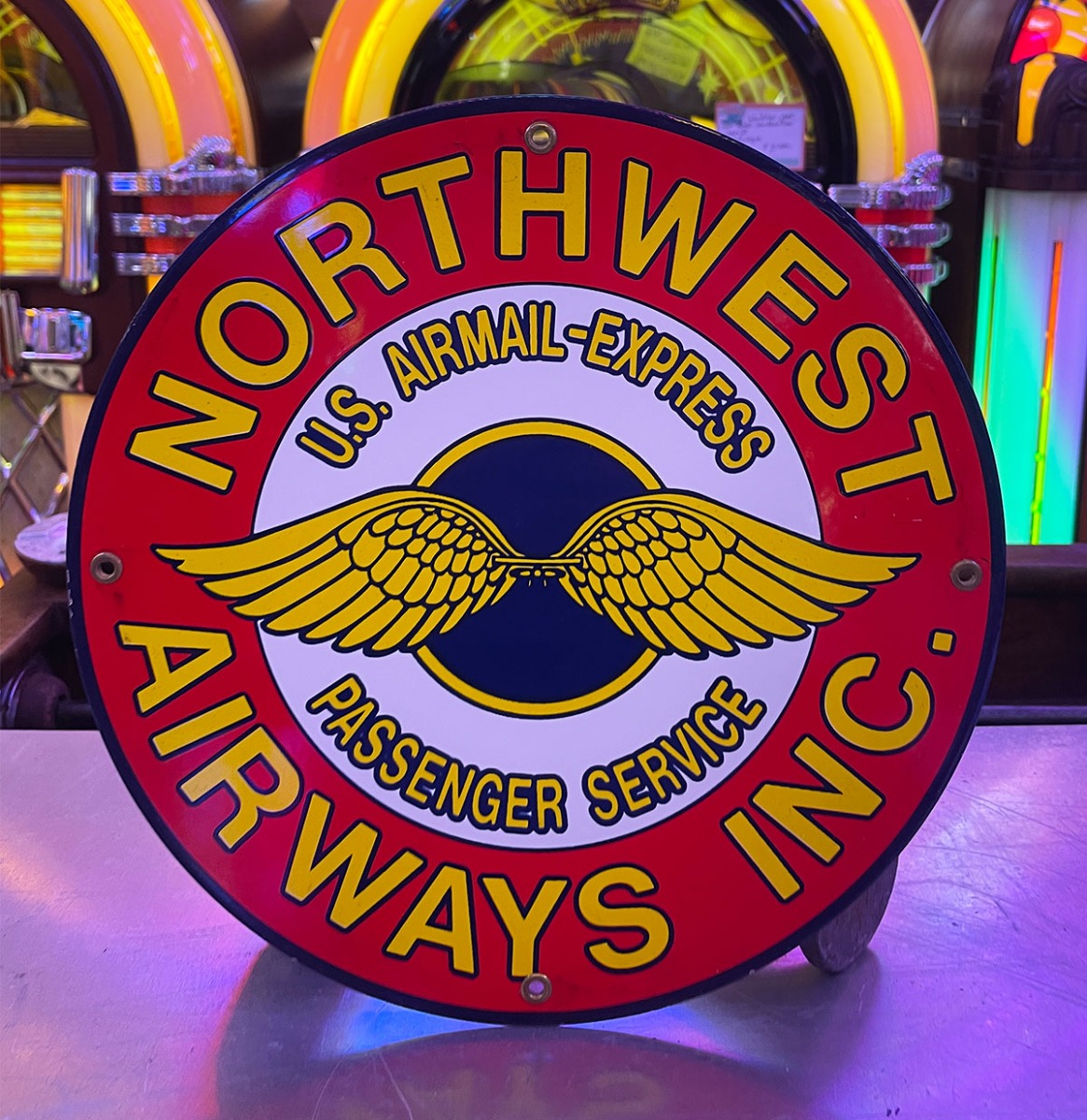 Northwest Airways Inc. Emaille Bord - Ø30 cm - 1990s Sample | The Dutch Pickers