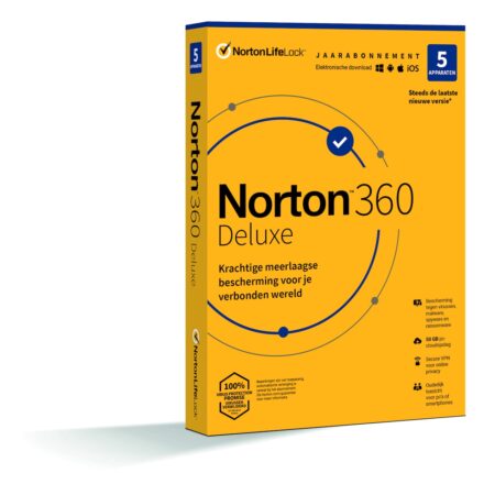 Norton 360 Deluxe (5 apparaten) Digitale licentie Software | Norton