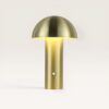 Noryn - Paddenstoel lamp oplaadbaar Goud 25 cm - Draadloze tafellamp - Dressoir lamp - Scandinavisch design - Dimbaar - USB-C kabel - Metaal - 3000K/4500K/6000K | LUSENZ