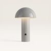 Noryn - Paddenstoel lamp oplaadbaar gebroken Wit 25 cm - Draadloze tafellamp - Dimbaar - USB-C - Scandinavisch design - 3000K/4500K/6000K | LUSENZ