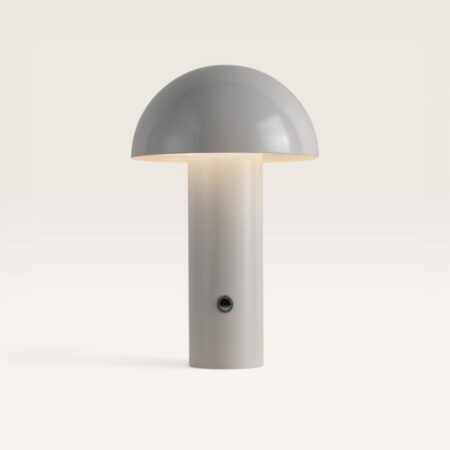 Noryn - Paddenstoel lamp oplaadbaar gebroken Wit 25 cm - Draadloze tafellamp - Dimbaar - USB-C - Scandinavisch design - 3000K/4500K/6000K | LUSENZ