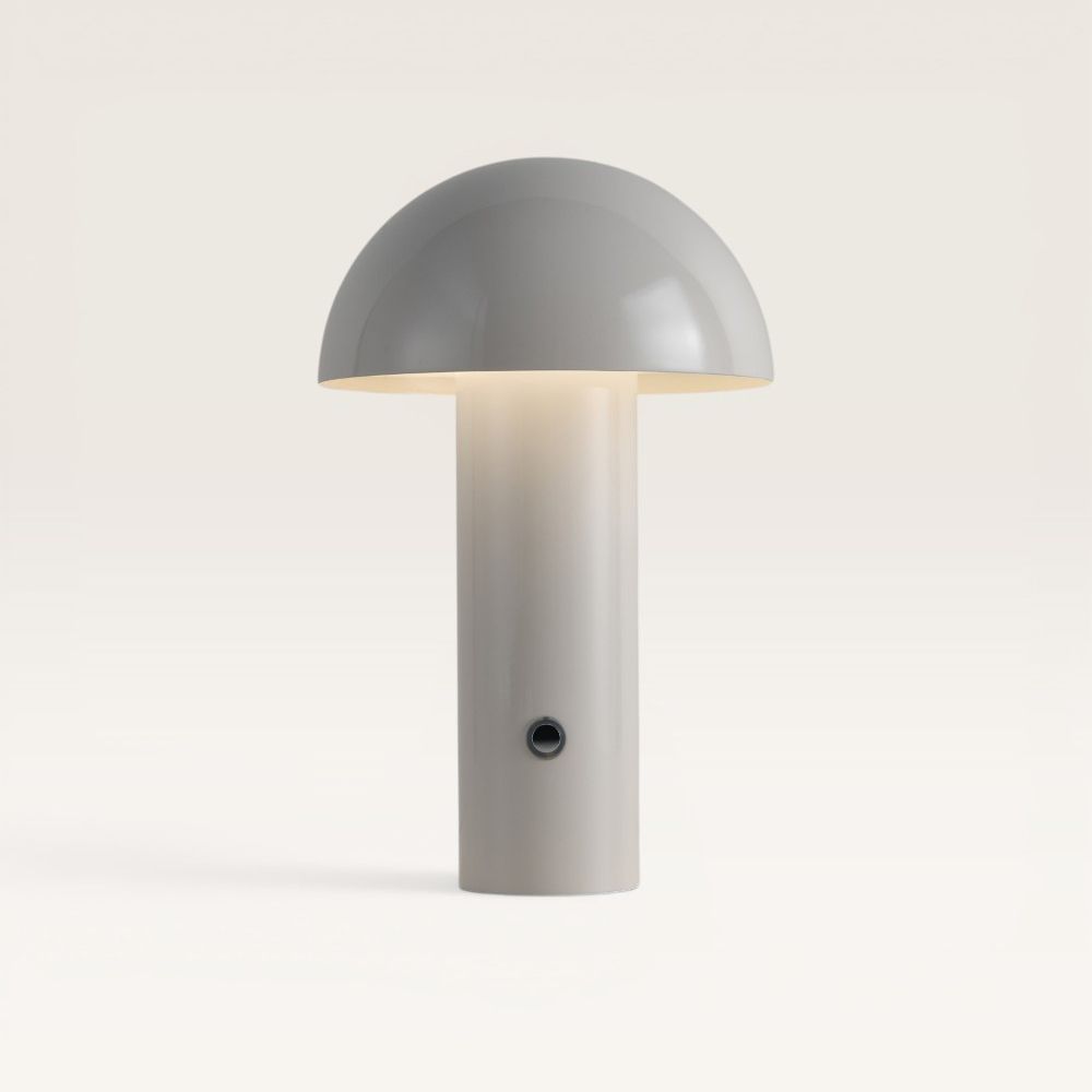 Noryn - Paddenstoel lamp oplaadbaar gebroken Wit 25 cm - Draadloze tafellamp - Dimbaar - USB-C - Scandinavisch design - 3000K/4500K/6000K | LUSENZ