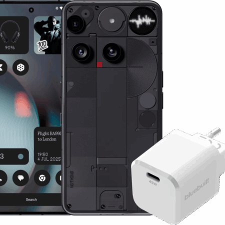 Nothing Phone (3) 512GB Zwart 5G + BlueBuilt Oplader met Usb C Poort 45W Wit