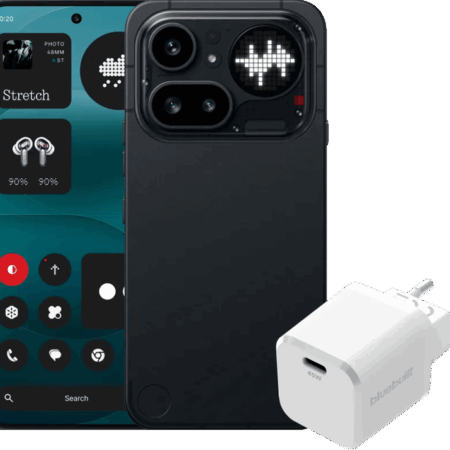 Nothing Phone (4a) Pro 128GB Zwart 5G + BlueBuilt Oplader met Usb C Poort 45W Wit