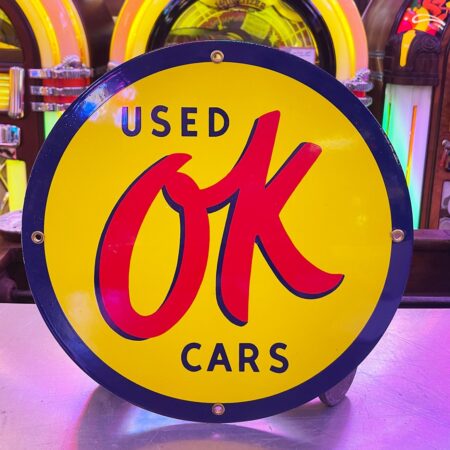 OK Used Cars Emaille Bord - New Old Stock 1990s - Ø30 cm | The Dutch Pickers