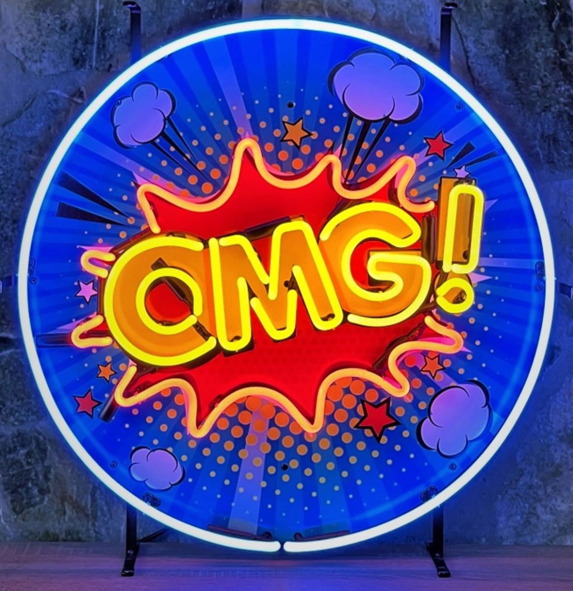 OMG! Pop-Art Neon Verlichting 65 cm - Blauw