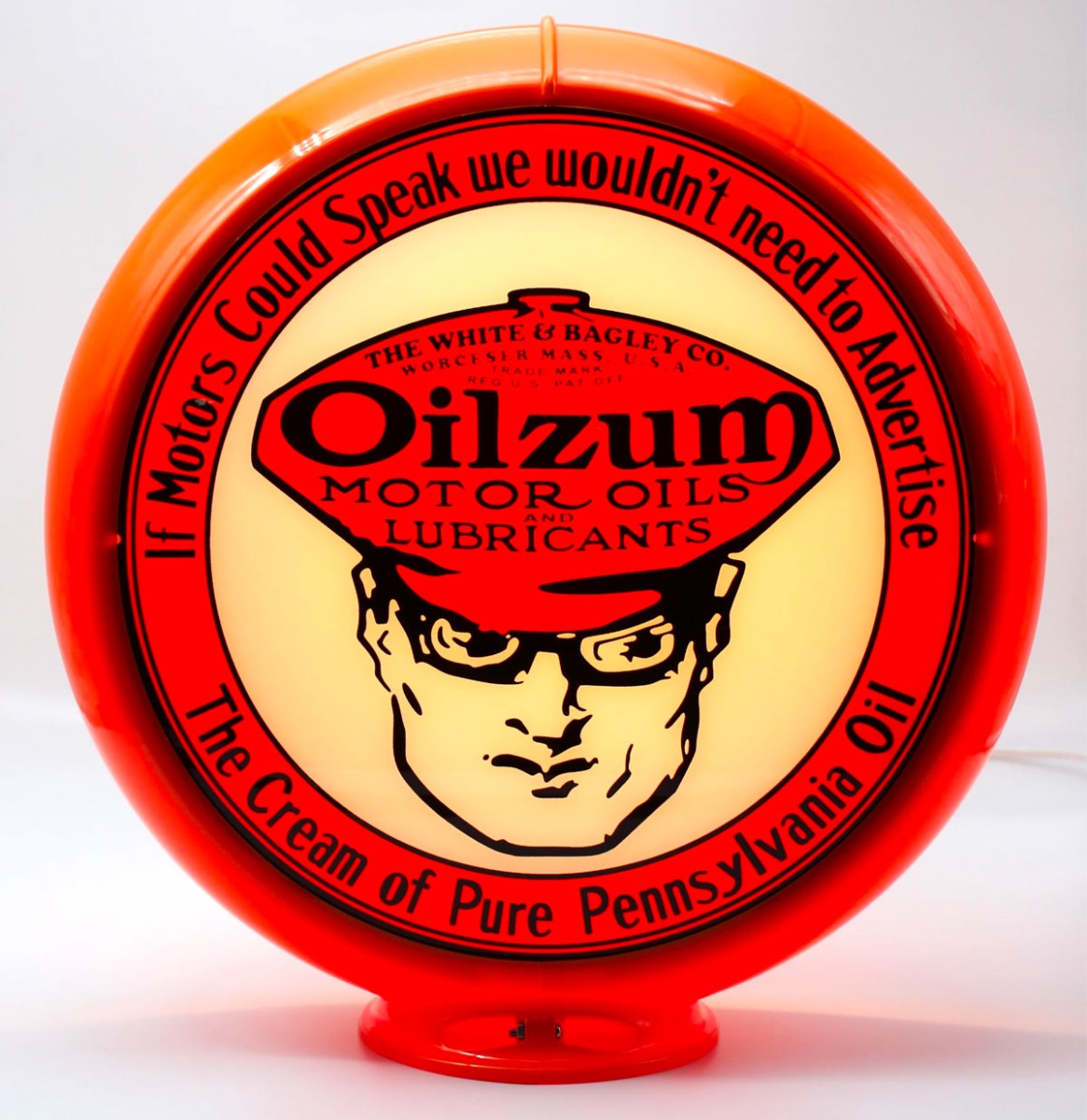 Oilzum Logo Gas Benzinepomp Bol - Glazen Lenzen | Fiftiesstore