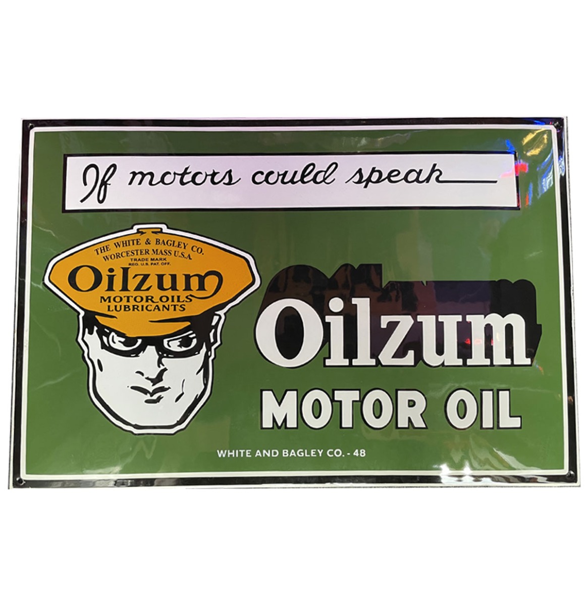 Oilzum Motor Oil Emaille Bord - 60 x 40 cm | Bennies Fifties