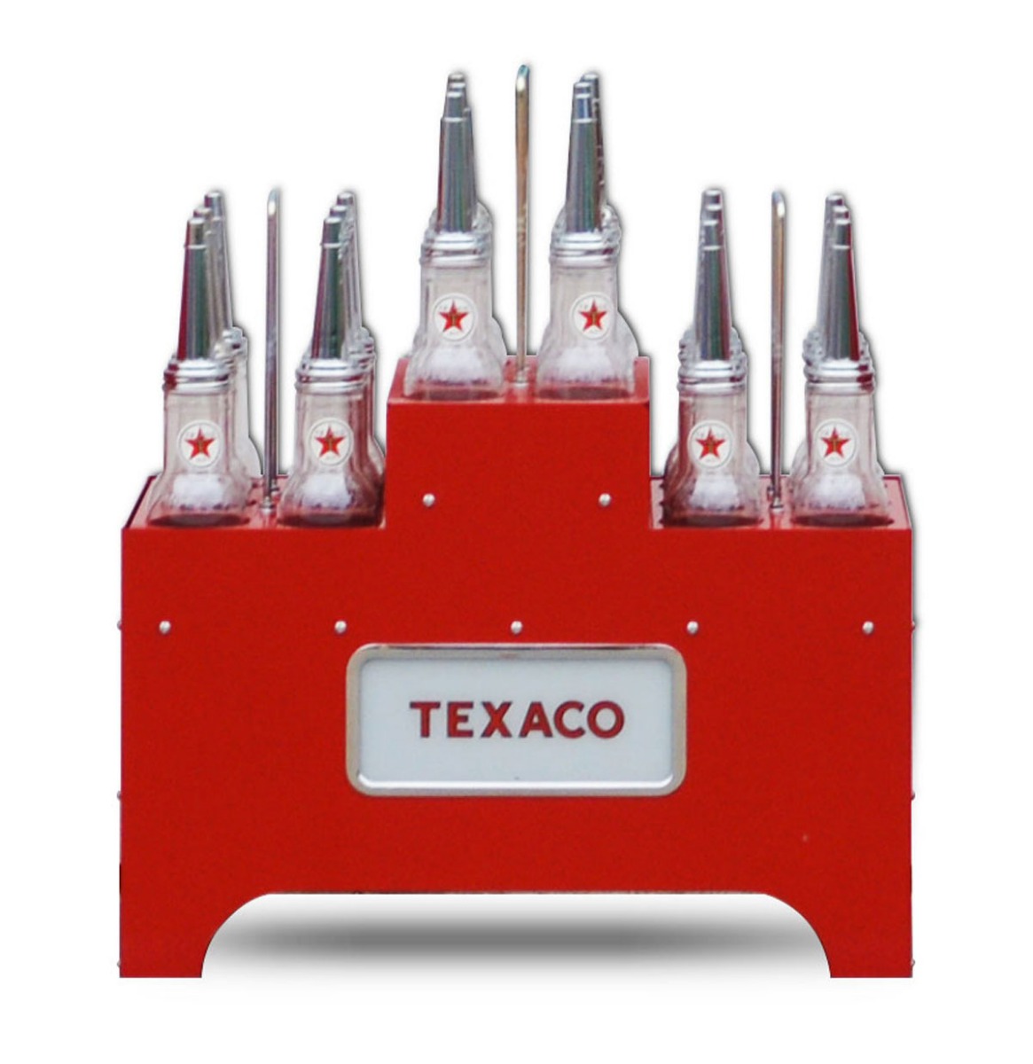 Olie Flessen Rek - Rood - Met Werkende Verlichting | Gaspump Heaven