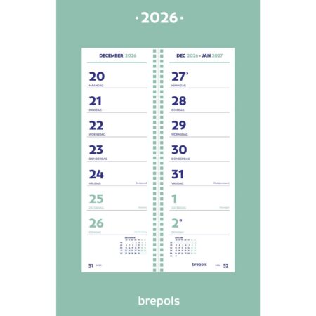Omslagkalender 2026 met spiraal | Brepols